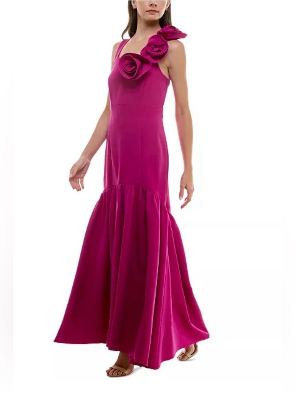 Fuchsia Cross-Back Sleeveless Dress